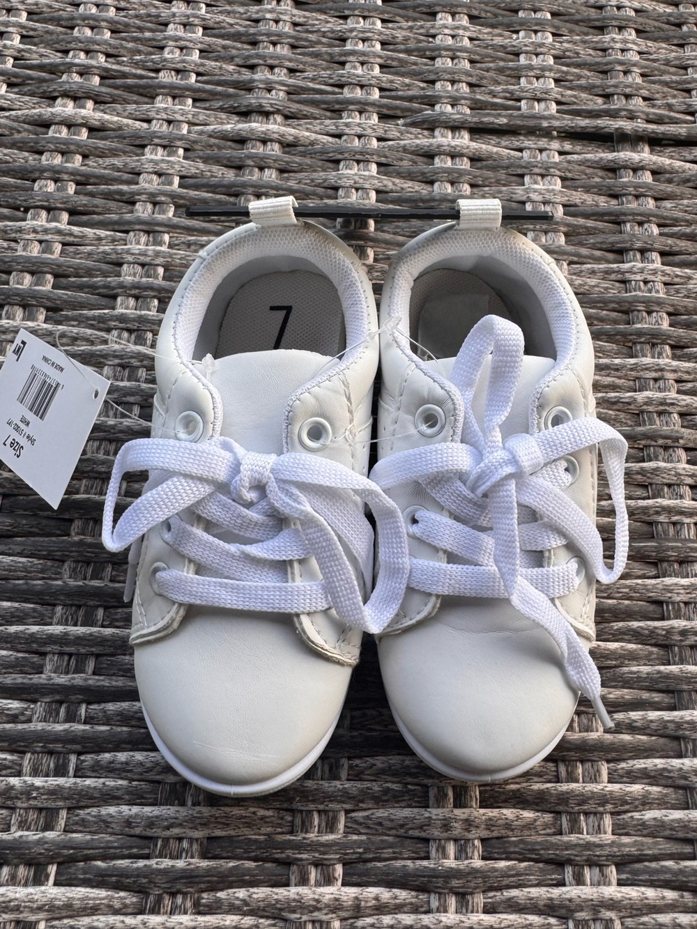 Classic White Lace-Up Toddler Sneakers